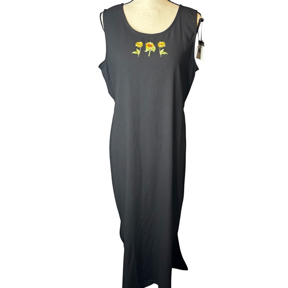 Teddi Dresses Black Maxi‎ Dress Size 14 Sunflower Sleeveless NEW Casual